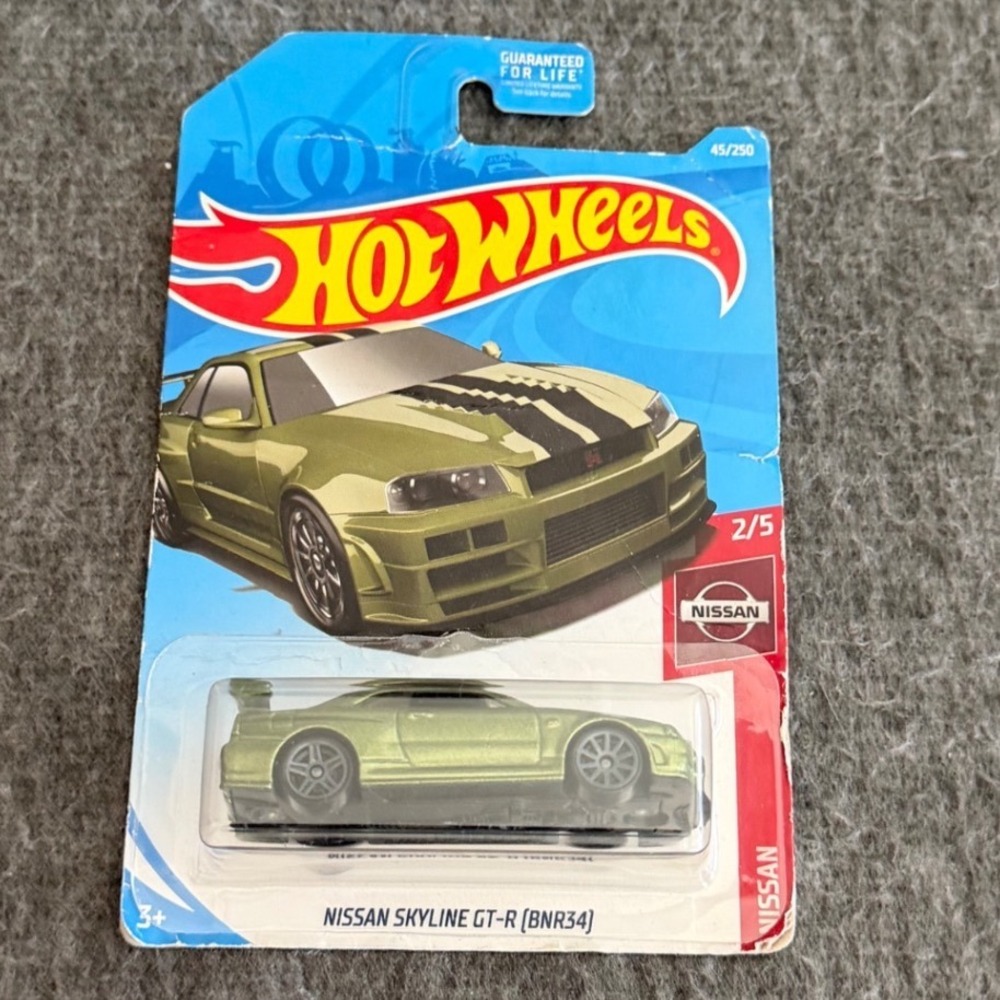 Hot Wheels Nissan Skyline GT-R BNR34 Green 2019 Nissan 2/5 45/250 Diecast Car